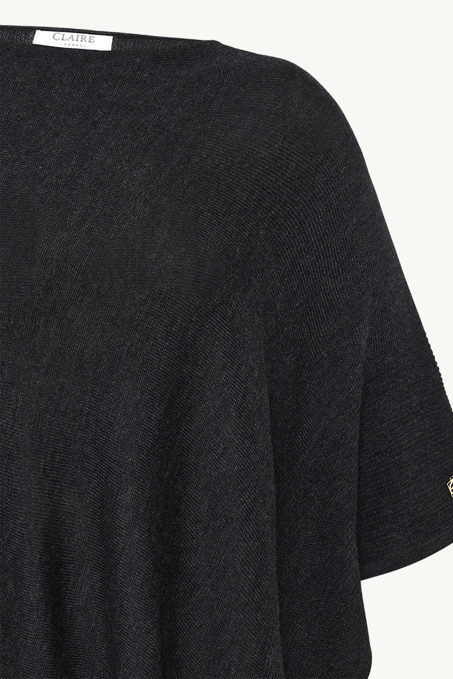 Claire Woman - poncho - tummanharmaa