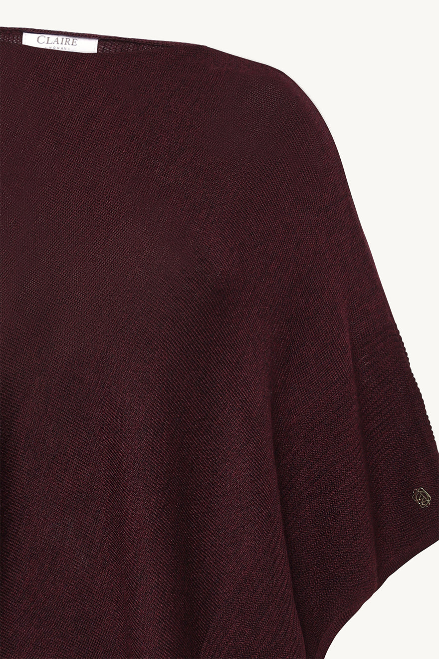 Claire Woman - poncho - viininpunainen