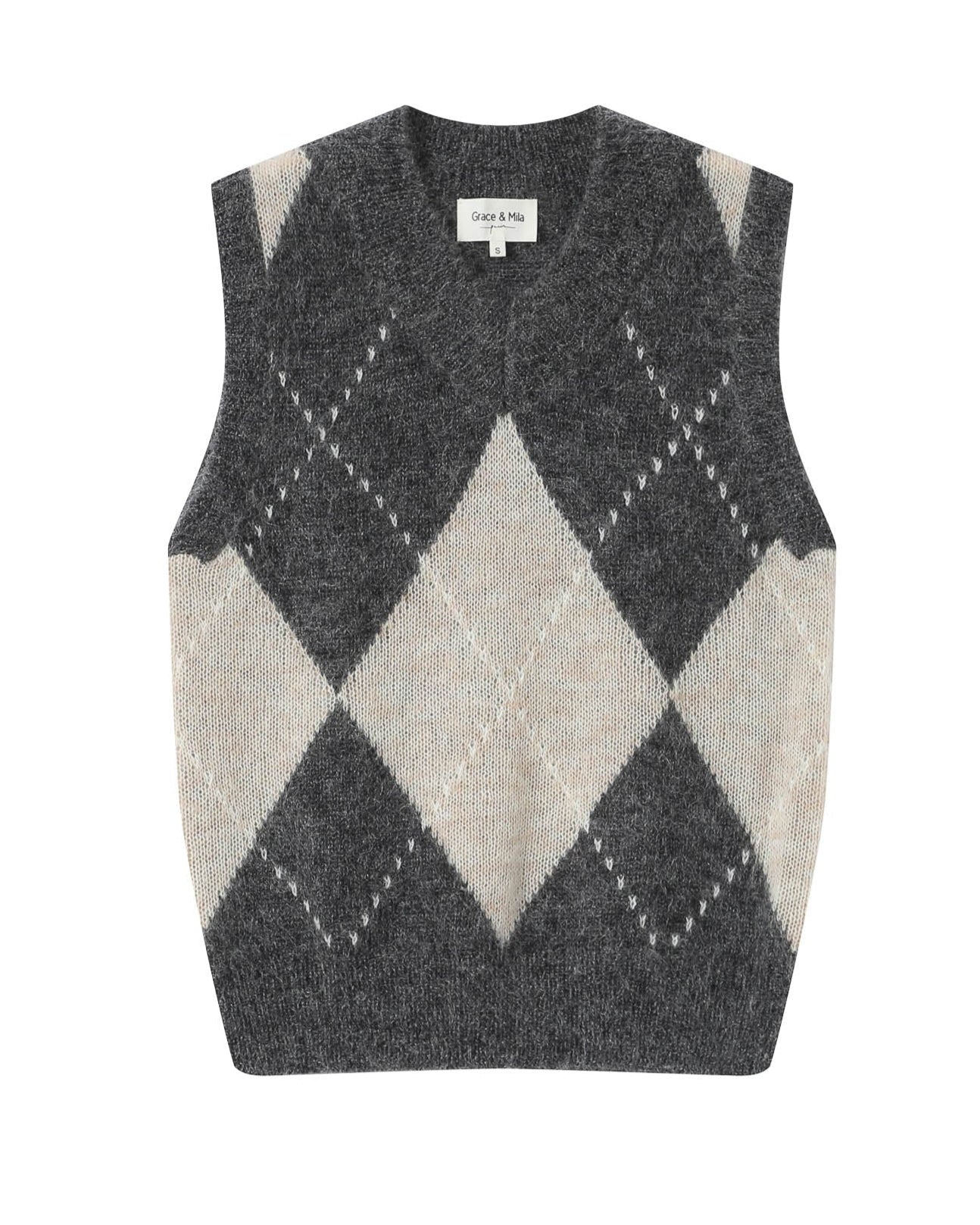 Grace & Mila - neuleliivi - harmaa