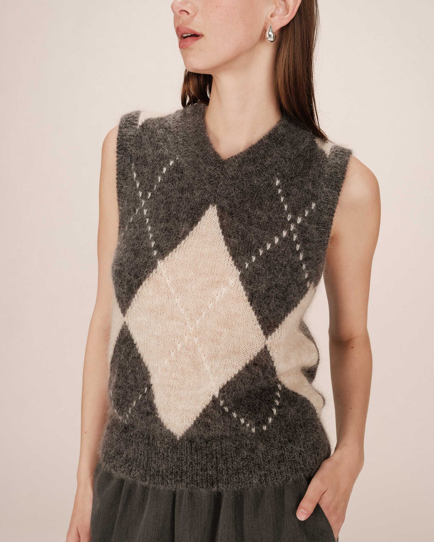 Grace & Mila - neuleliivi - harmaa