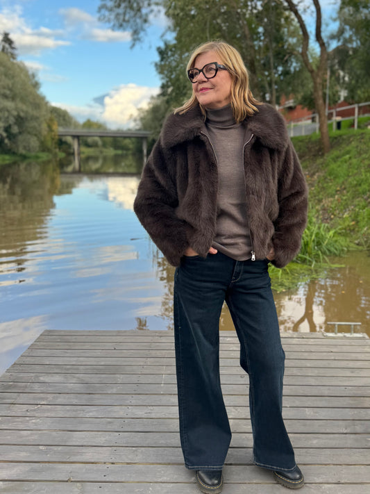 Grace & Mila - takki - tummanruskea