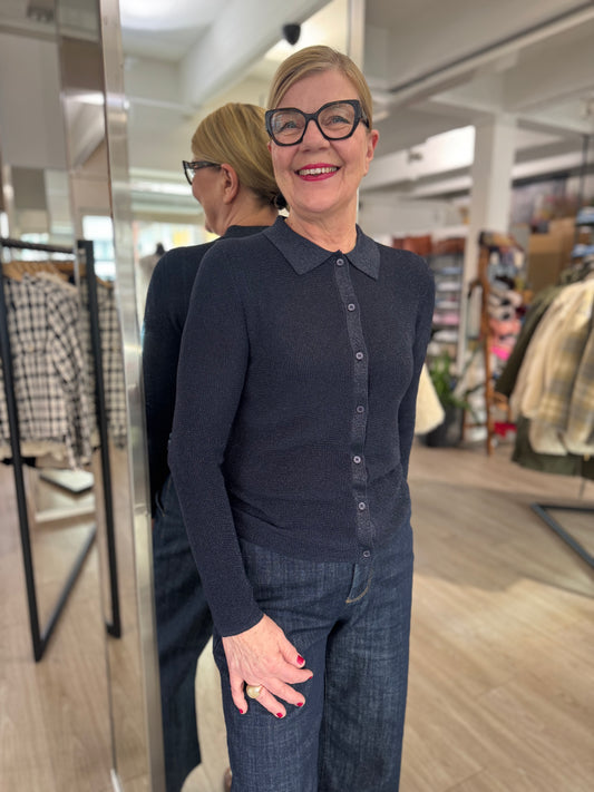 Grace & Mila - neuletakki - tummansininen